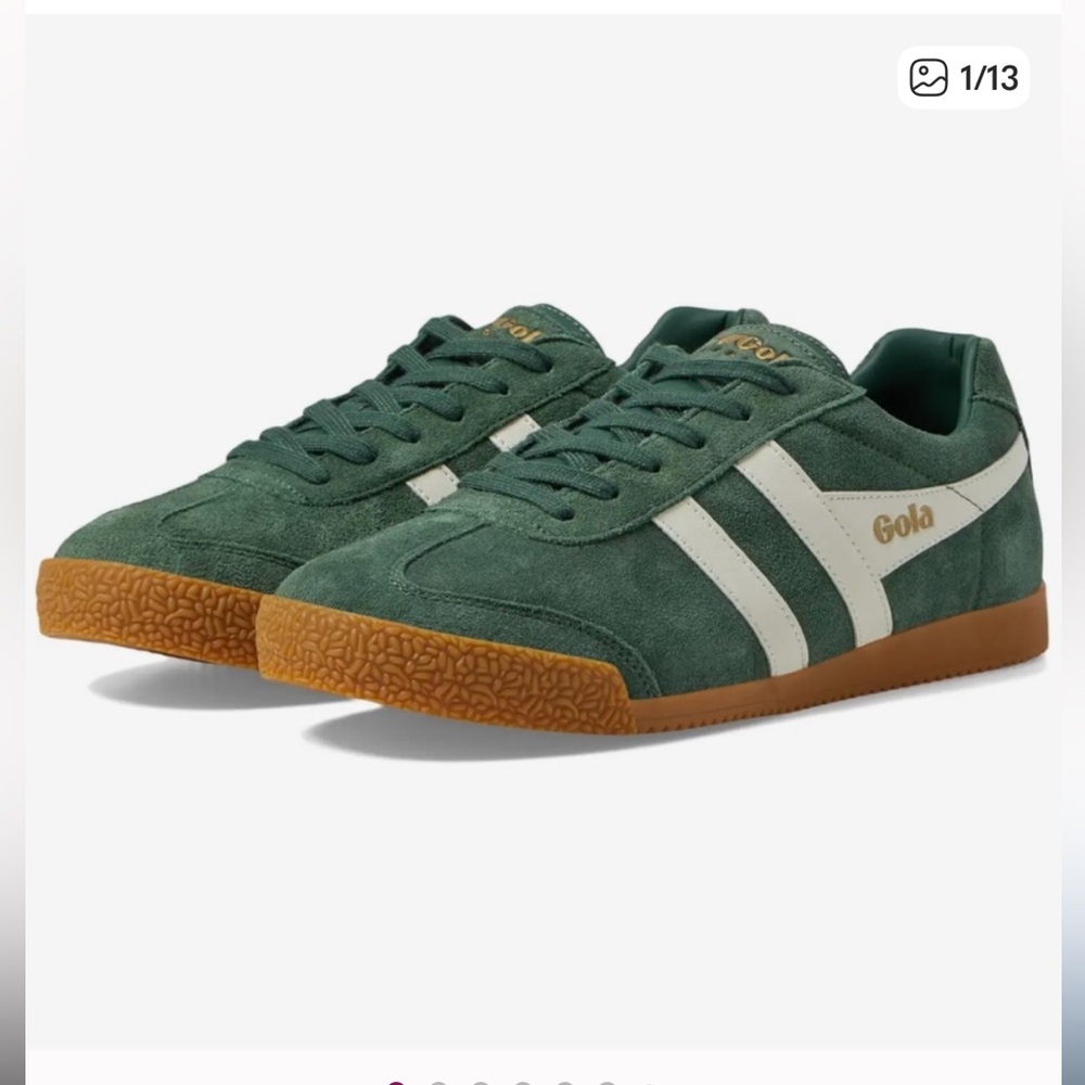 Gola Harrier Forest Green and White Sneakers